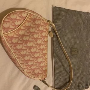 Vintage Pink Dior Saddle Bag Pink